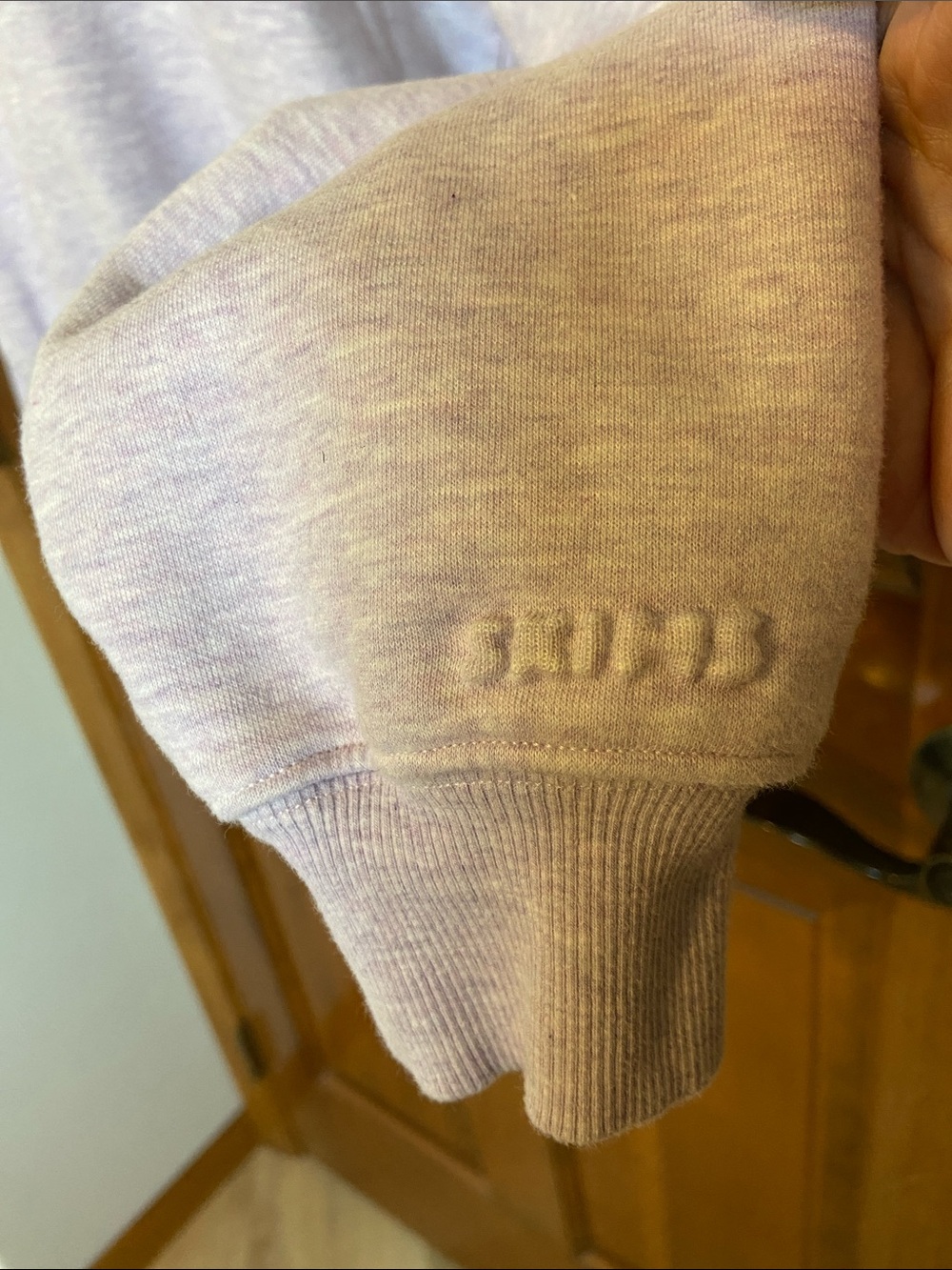SKIMS Cotton Fleece Polo Sweatshirt in the colorway Purple Heather Workout XS - Picture 5 of 11